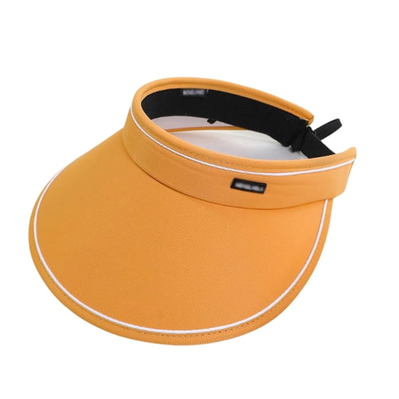 PRINxy Women's Foldable Wide Brim Empty Top Sun Visor Hat, Adjustable UV Protective Cap for Summer Beach Hiking Outdoor Wear Orange