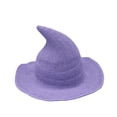 thumbnail image 1 of PRINxy Women's Pointed Knit Witch Hat, Wide Brim Wizard Hat for Halloween Cosplay, Costume Parties & Holiday Events Purple, 1 of 2