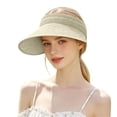 thumbnail image 1 of PRINxy Women's Roll-Up Wide Brim Straw Sun Visor Hat, Lightweight Portable UV Protection Hat for Summer Beach Hiking Activities Beige, 1 of 7