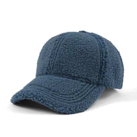 PRINxy Women's Sherpa Fleece Baseball Cap with Curved Brim, Thick Warm Windproof Hat for Winter Outdoor Daily Errands Blue