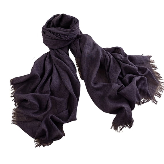 PRINxy Women’s Solid Breathable Fringe Shawl, Versatile Long Neck Scarf For Road Travel Coffee Runs Casual Daily Days Purple
