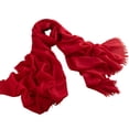 thumbnail image 1 of PRINxy Women’s Solid Breathable Fringe Shawl, Versatile Long Neck Scarf For Road Travel Coffee Runs Casual Daily Days Red, 1 of 3