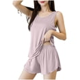 thumbnail image 1 of PRINxy Tank Top Pajama Set for Women Summer Cooling Short Pj and Elastic Waist Shorts Casual Soft Sleeveless Sleepwear 2 Piece Loungewear Sets Pink XXXL, 1 of 5