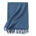 thumbnail image 1 of PRINxy Women’s Solid Smooth Fringe Warm Wrap, Thick Long Neck Shawl For Evening Outings City Winter Styling Sky Blue, 1 of 3