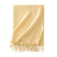 thumbnail image 1 of PRINxy Women’s Solid Smooth Fringe Warm Wrap, Thick Long Neck Shawl For Evening Outings City Winter Styling Yellow, 1 of 3