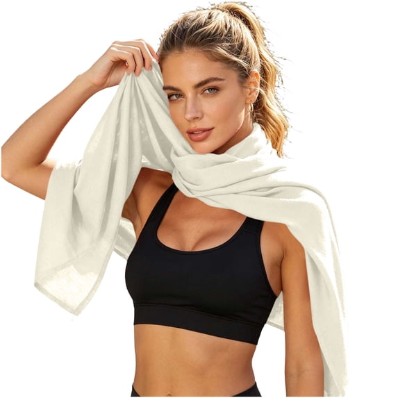 PRINxy Women’s Solid Thin Textured Linen Wrap Shawl, Soft Airy Long Neck Scarf For Gym Beach Trips Daily Casual Errands White