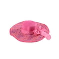 thumbnail image 1 of PRINxy Women’s Speckled Marled Wavy Brim Straw Hat, Solid Tone Satin Bow Accent Lightweight Sun Hat for Summer Errands & Picnics Hot Pink, 1 of 3
