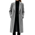 thumbnail image 1 of PRINxy Women's Warm Wool Long Sleeve Notch Lapel Single Breasted Coat with Chest Pocket for Fall Winter Office Gray M, 1 of 9
