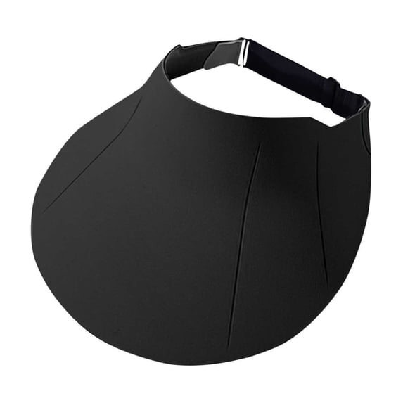 PRINxy Women's Wide Brim Foldable Sun Visor Hat with Adjustable Closure, Breathable UV Protection Cap for Summer Golf Beach Travel Black