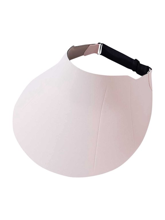 Women's Wide Brim Foldable Sun Visor Hat with Adjustable Closure, Breathable UV Protection Cap for Summer Golf Beach Travel Pink
