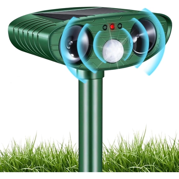 PRISESSA Cat Repellent Outdoor Solar Powered, Motion Activated Ultrasonic Animal Repeller, Deer & Rabbit Deterrent for Yard Garden, Waterproof