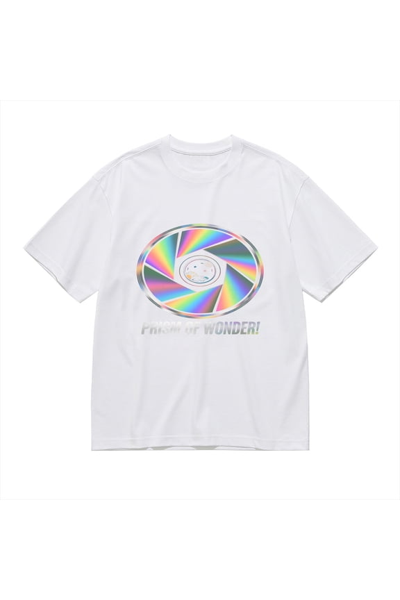 PRISM OF WONDER,Rainbow Aperture Print, Vintage T Shirt, Cotton T-Shirt for Men, 23666254,XXL