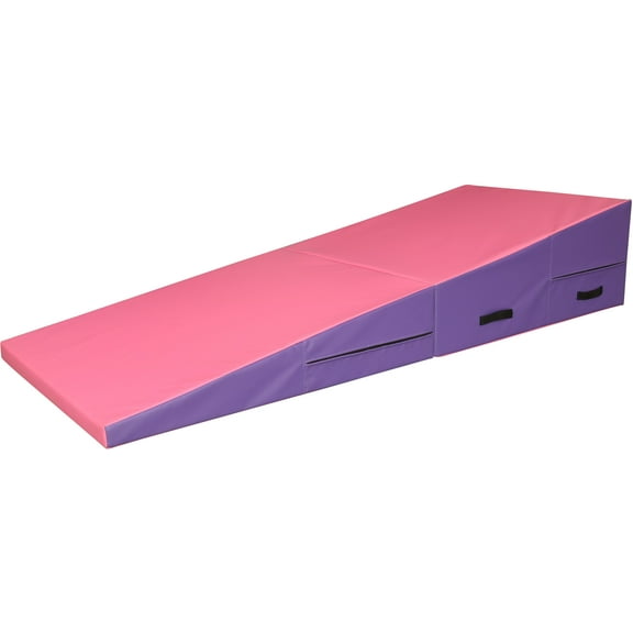 PRISP Folding Incline Gym Mat - 71 x 30 x 14 in Wedge Gymnastics Tumbling Mat for Kids