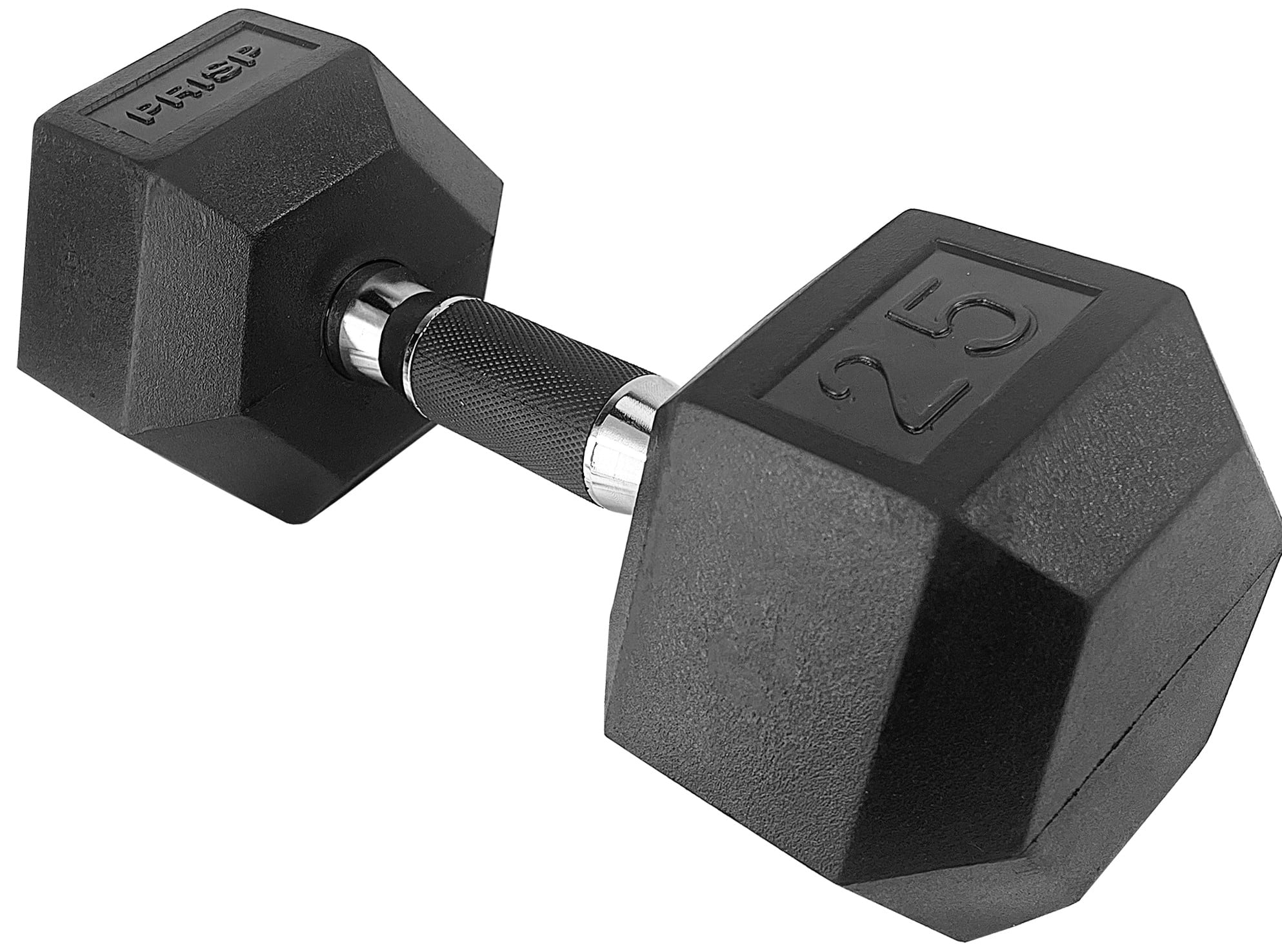 PRISP Rubber Encased Hex Dumbbell - Cast Iron Hand Weight for Home Gym ...