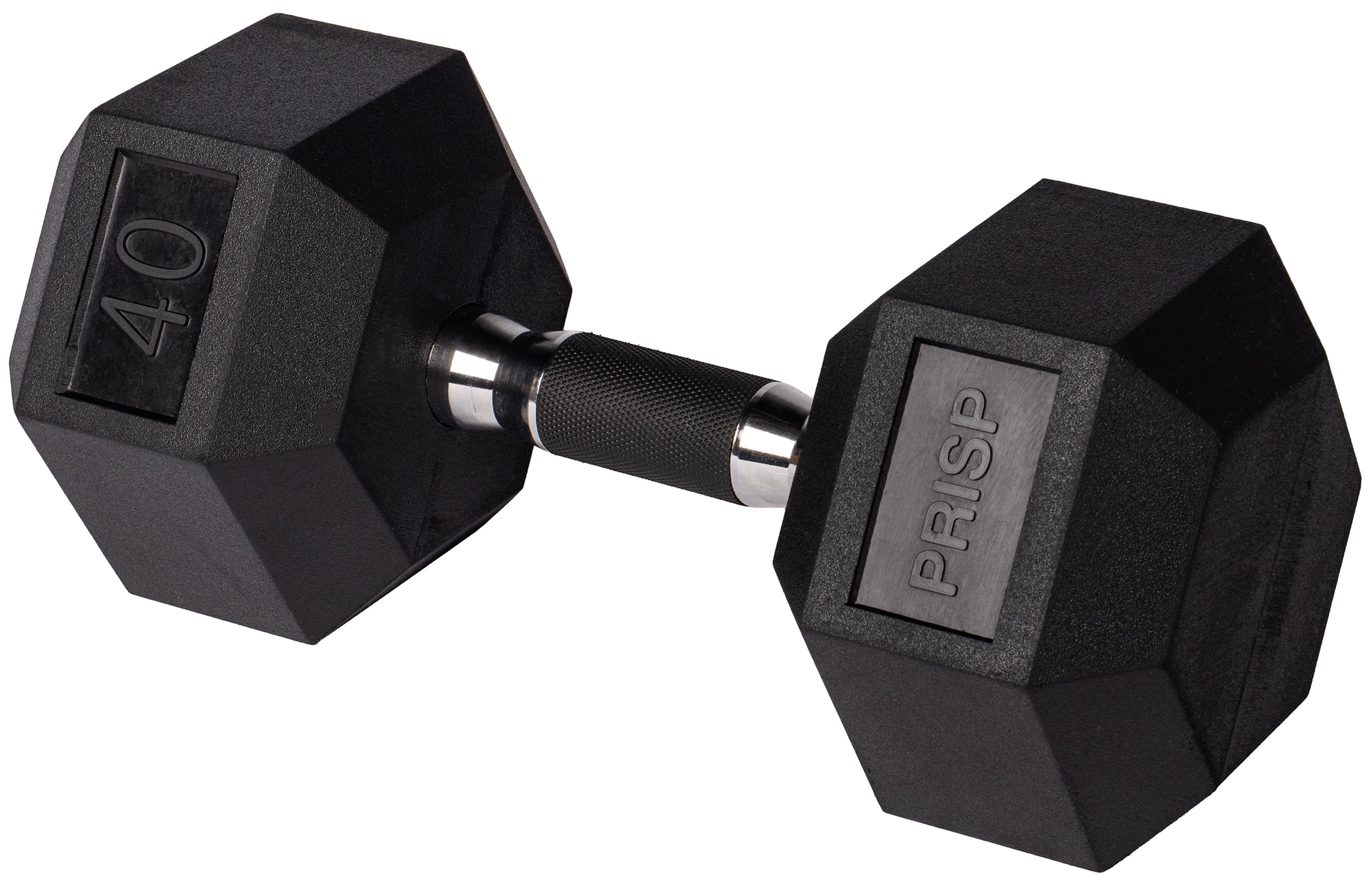 PRISP Rubber Encased Hex Dumbbell - Cast Iron Hand Weight for Home Gym ...