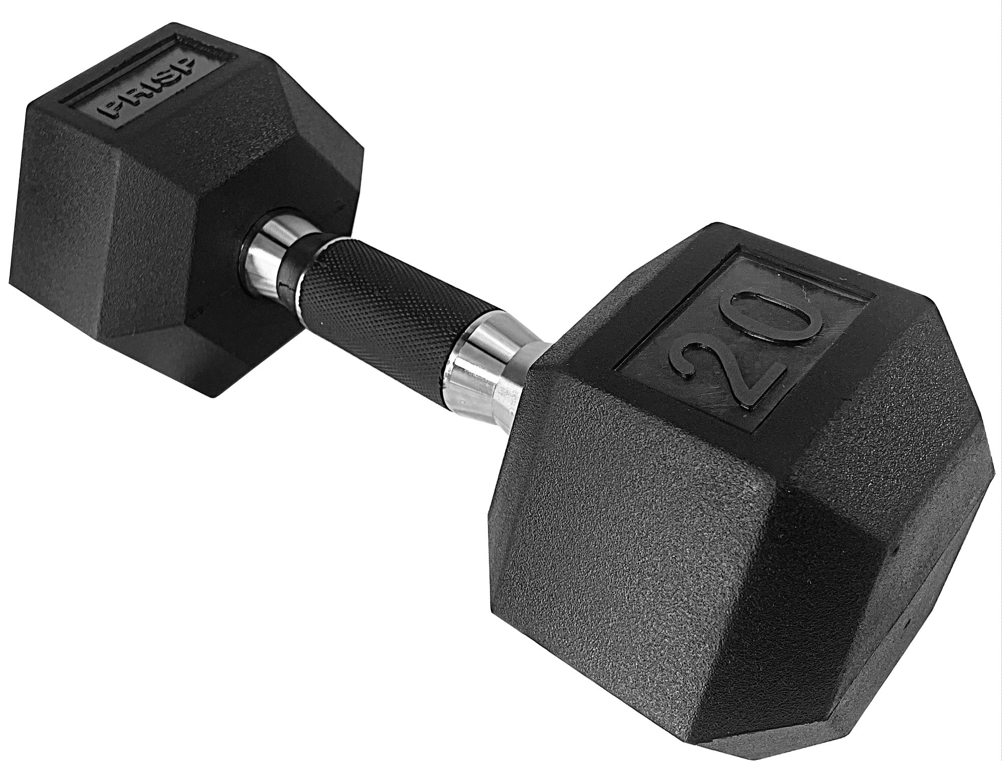 PRISP Rubber Encased Hex Dumbbell - Cast Iron Hand Weight for Home Gym ...