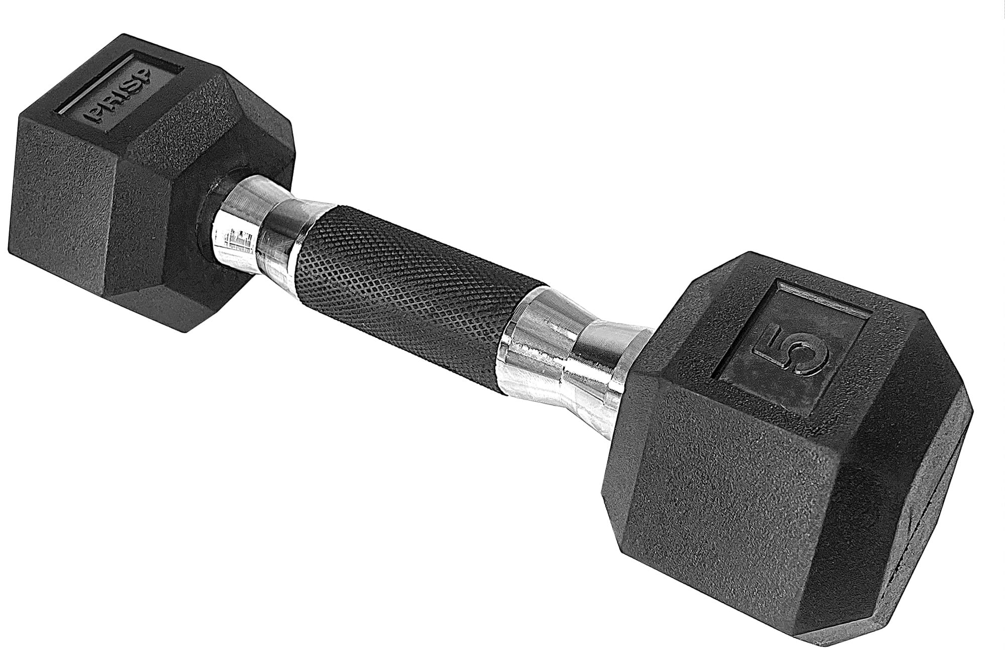PRISP Rubber Encased Hex Dumbbell - Cast Iron Hand Weight for Home Gym ...