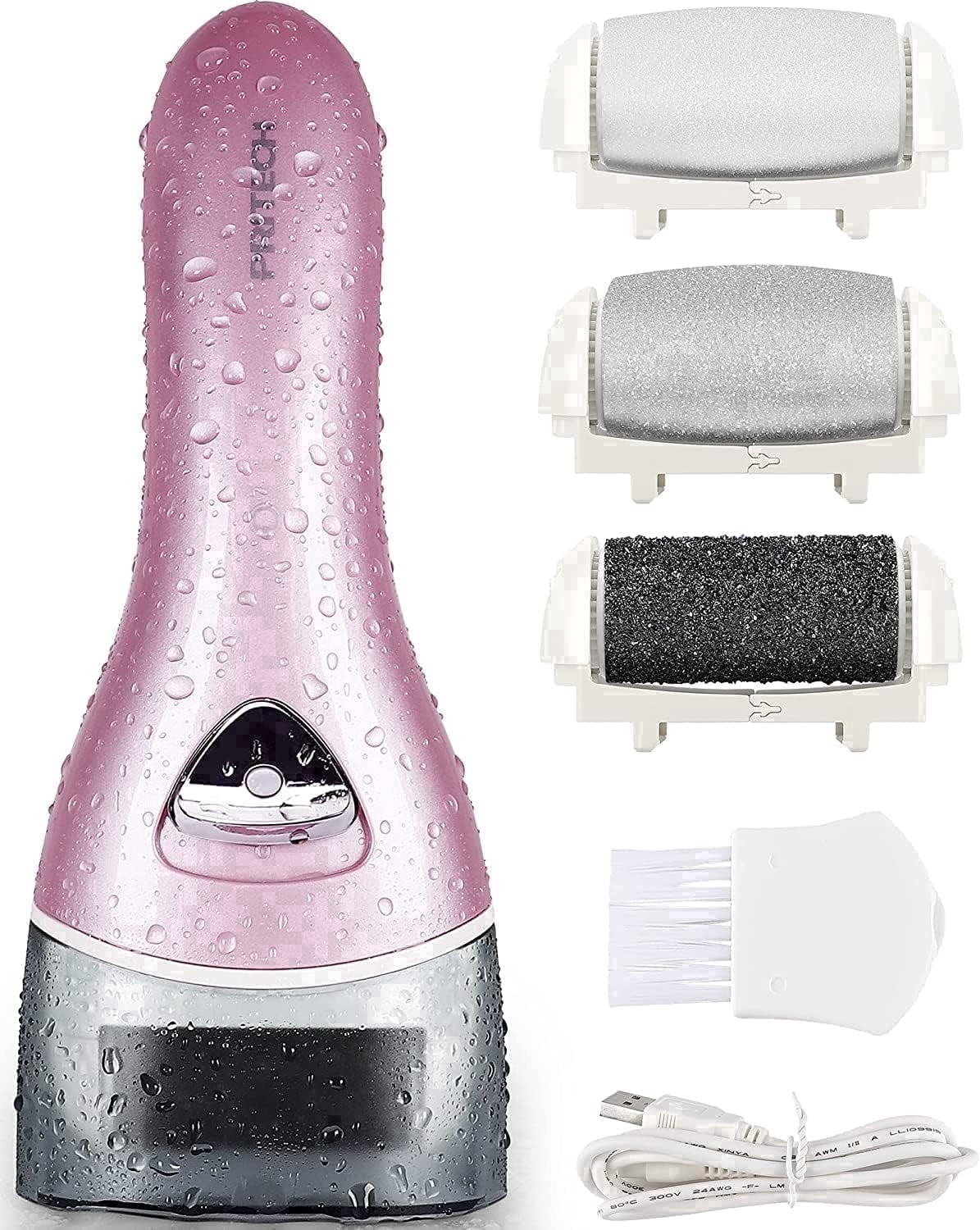 PRITECH Electric Foot Callus Remover Tool, Electric Pedicure Foot File, Rechargeable Callus Removers Kit Extra Thick, Heel, Hand, Skin Gift(Pink)