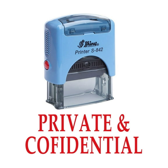 PRIVATE & CONFIDENTIAL Self Inking Rubber Stamp Office Stationary Custom Shiny Stamp