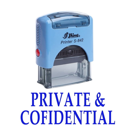 PRIVATE & CONFIDENTIAL Self Inking Rubber Stamp Office Stationary Custom Shiny Stamp