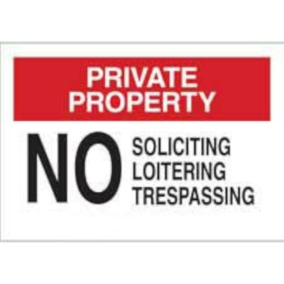 PRIVATE PROPERTY - No Soliciting, Loitering, Trespassing Sign - Security and Admittance Sign - Restricted Access Sign, No.6499 Safety Sign, 8 X 12 Inch Metal Tin Sign