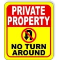 thumbnail image 1 of PRIVATE PROPERTY no UTURN symbol Yellow Aluminum Composite Sign, 20"x24", 1 of 1