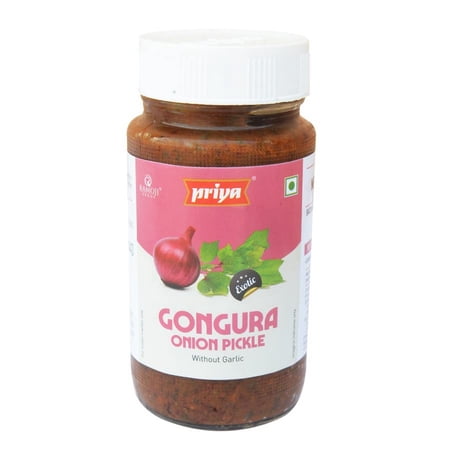 PRIYA Gongura Onion Pickle without Garlic - 300 Grams (10.58oz)
