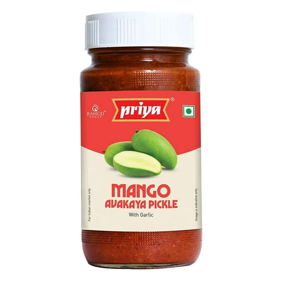 Priya Mango Avakaya Ginger Pickle with Garlic, 300 Grams