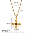 thumbnail image 1 of PRIYAL 18K Gold Plated Cross Necklace, Vintage Dainty Turquoise Gemstone Pendant Necklace, Jewelry Gift for Women, 1 of 7