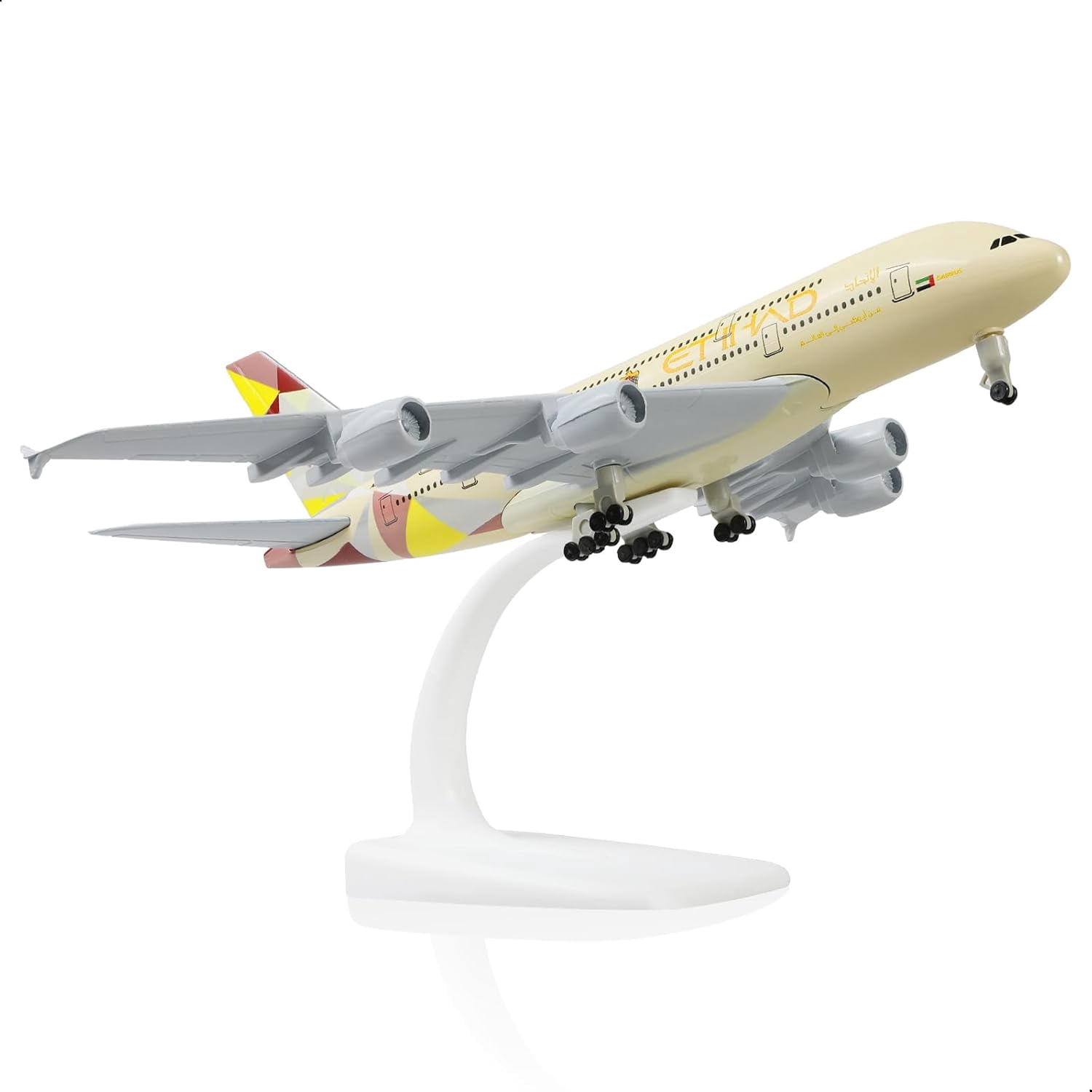 PRIYAL A380 1/300 ANA Orange Turtle Metal Diecast Airplane Model Airbus A380 Model Plane (7 inches/20cm) with Display Stand for Aircraft Gifts or Alloy Airplane Collection - JA383A