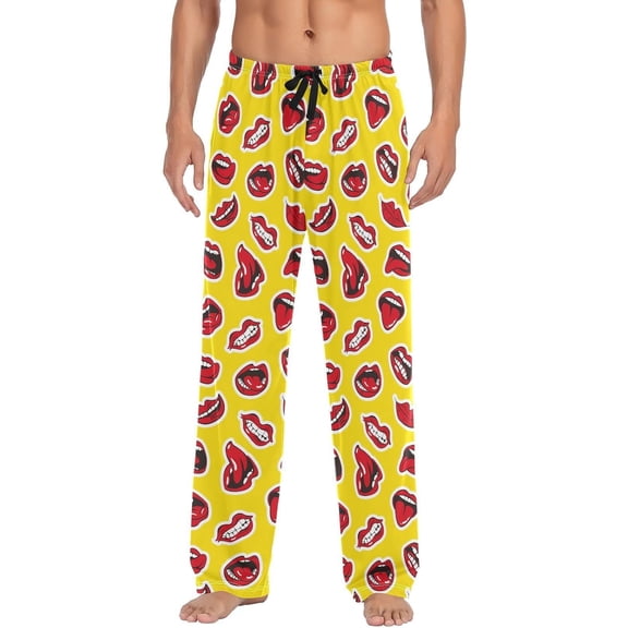 PRIYAL Abstract Geometric Halftone Stripes Gray Mens Pajamas Bottoms Cotton Sleep Pants with Pockets Pajama For Mens