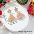 thumbnail image 1 of PRIYAL Bohemian Christmas Tree Earrings with Rhinestones & Acrylic Bow Design - 3-Color Layered Holiday Party Jewelry in White, Green, Pink for Festive Outfits, 1 of 10