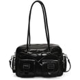 thumbnail image 1 of KKLDOGS Bow Decor Multi-pocket Shoulder Bag, Large Capacity PU Leather Handbag, Versatile Crossbody Travel Tote Purse with Detachable Strap(Black), 1 of 6