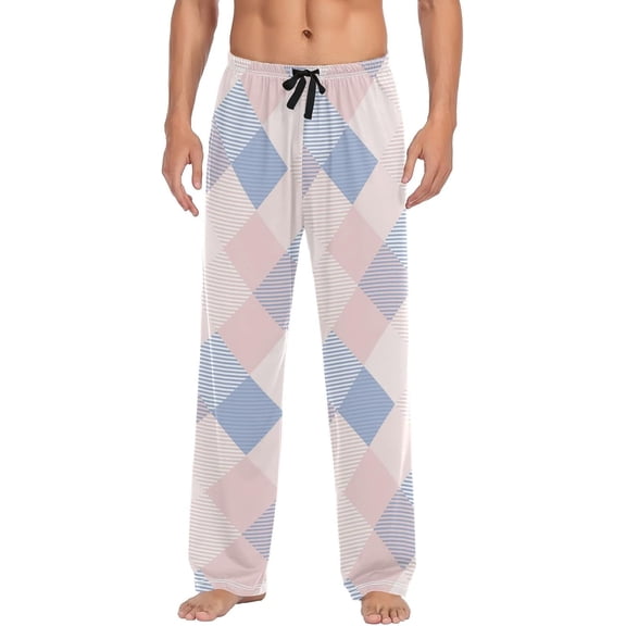 PRIYAL Buffalo Plaid Check Blue Green Pajama Pants Mens Lounge Pants Casual Men Pajama Bottoms