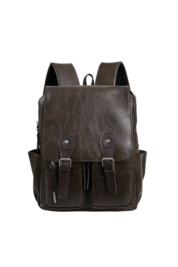 Business Men and Women PU Leather Backpack Laptop Waterproof Backpack Travel Commuter Lightweight Backpack