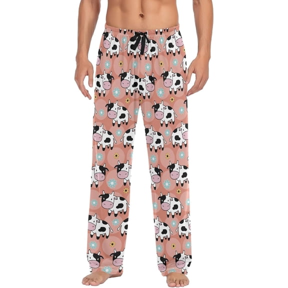 PRIYAL Cartoon Funny Teeth Pattern Pajamas For Men Pants with Pockets Comfy Mens Pj Pants for Winter Christmas Gifts