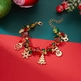 thumbnail image 1 of PRIYAL Charming Christmas Bracelet - Cute Cartoon Style with Christmas Tree, Candy, Bell & Garland Pendants - Golden-Tone Chain with Red & Green Beads & Accents, 1 of 8