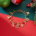 thumbnail image 1 of PRIYAL Charming Christmas Bracelet - Cute Cartoon Style with Christmas Tree, Candy, Bell & Garland Pendants - Golden-Tone Chain with Red & Green Beads & Accents, 1 of 8