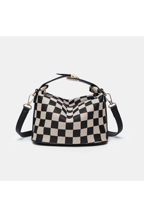 Checkered Crossbody Bags for Women Plaid Womens Cross Body Purses Checkerboard Leather Shoulder Bag Handbags
