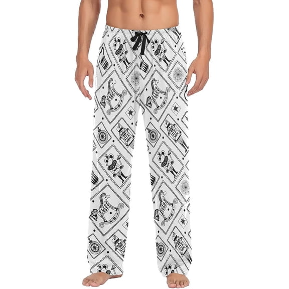 PRIYAL Christmas Soldier Red Pajama Pants Mens Lounge Pants Straight-Fit Men Pajama Bottoms with Drawstring Pockets