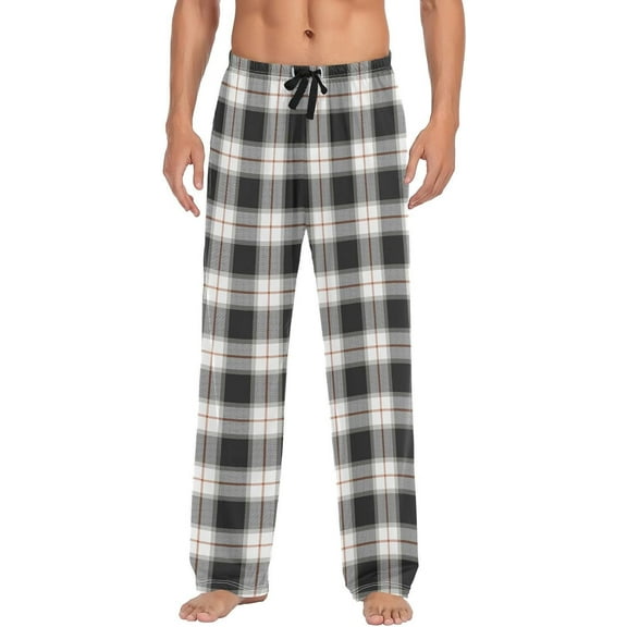 PRIYAL Christmas Winter Men's Pajama Pants Red Black Tartan Plaid Checked Super Soft Lounge Pajama Bottoms with Pockets