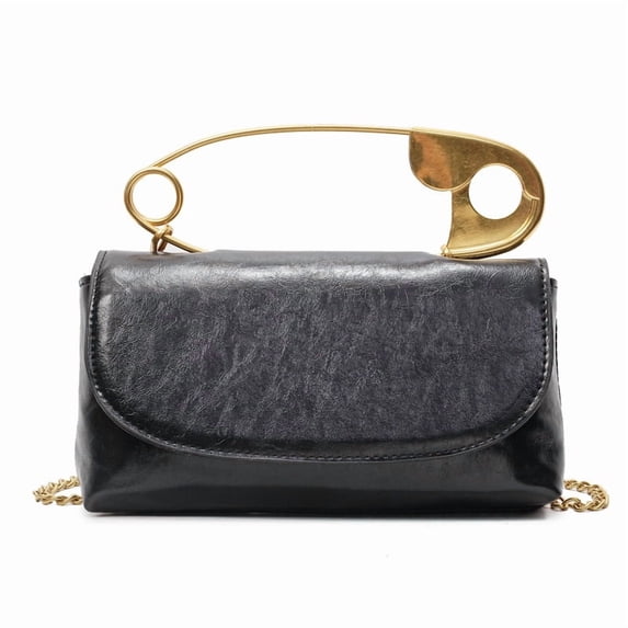 PRIYAL Clutch Purse Elegant Evening Bag for Women Creative Pin Handbag Chain Crossbody Bag Vegan Leather Shoulder Handbag
