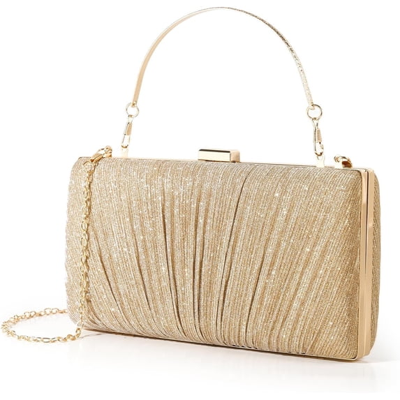 PRIYAL Clutch Purses for Women Evening Clutch Pleated Evening Handbag with Prom Party Wedding Engagement