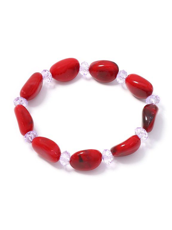 PRIYAL Colorful Chunky Bead Bracelet for Women Beaded Statement Bracelet Boho Acrylic Resin Bead Strand Bracelet for Summer Beach Jewelry Gift For Her