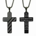 thumbnail image 1 of PRIYAL Cross Necklace for Men Graduation Gifts Bible Verse Stainless Steel Chain Pendant Religious Christian First Communion Confirmation Jewelry Gifts, 1 of 13