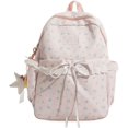 thumbnail image 1 of KKLDOGS Cute Backpack Coquette Floral Back Pack with Lace Trim & Plush Charm Kawaii Backpack for Classes Travel, 1 of 7