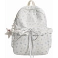 thumbnail image 1 of KKLDOGS Cute Backpack Coquette Floral Back Pack with Lace Trim & Plush Charm Kawaii Backpack for Classes Travel, 1 of 7
