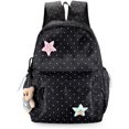 thumbnail image 1 of PRIYAL Cute Backpack Kawaii Polka Dot Backpack Aesthetic Rucksack Travel Daypack with Star Pins and Bear Pendant, 1 of 6