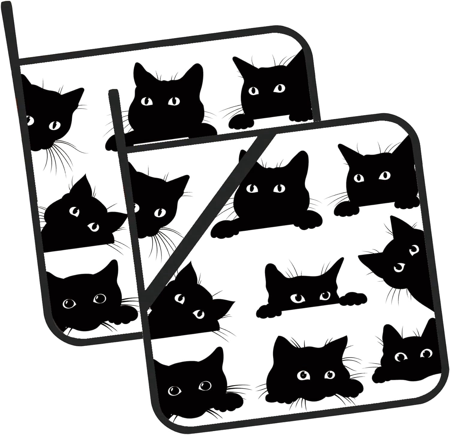PRIYAL, Cute Black Cat Pot Holders, 8x8 inches, Set of 2 - Walmart.com