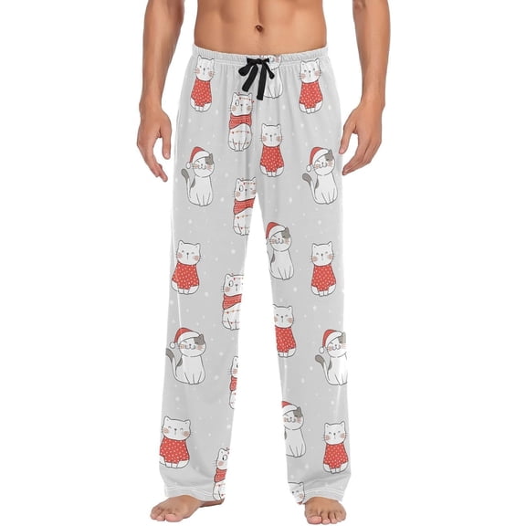 PRIYAL Cute Brown Capybaras Pajama Pants Blue Water Men's Pajama Bottoms Lounge Sleepwear PJs Sleep Pants